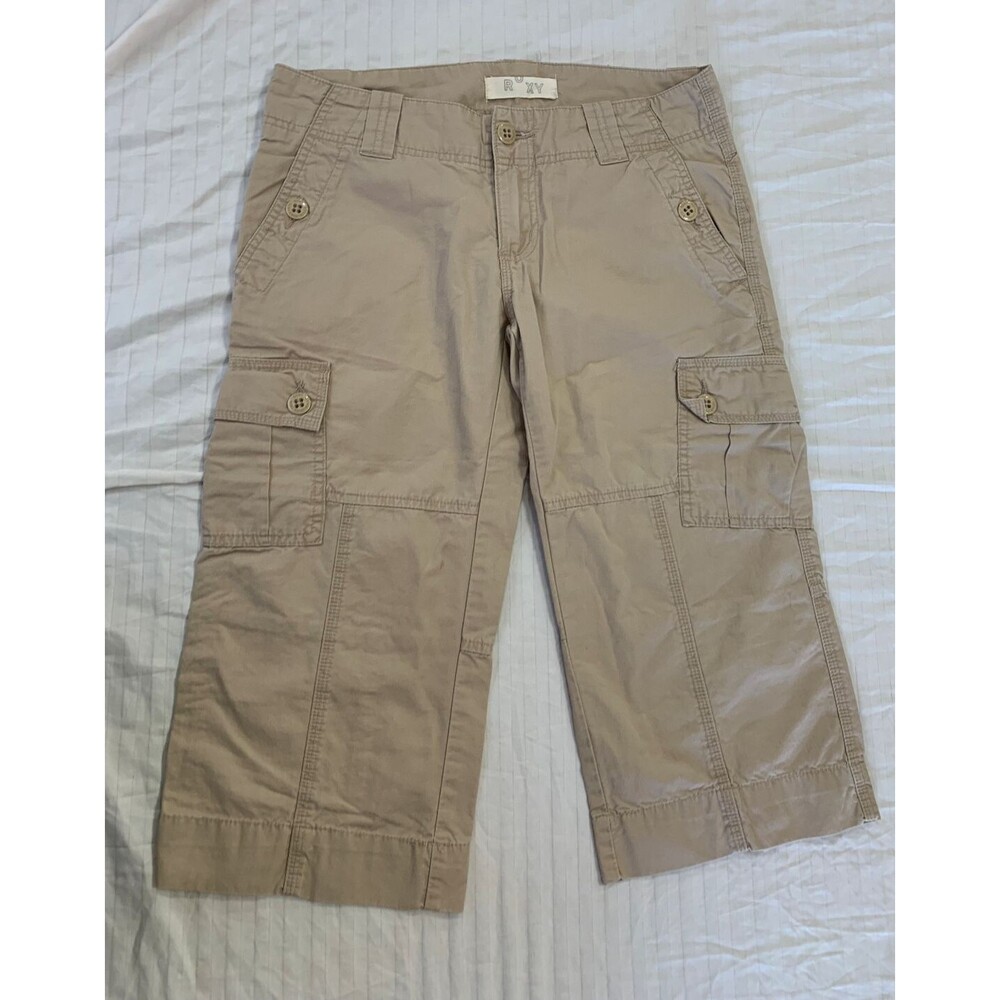 ROXY COTTON WOMENS CARGO CAPRIS PANTS SIZE 5